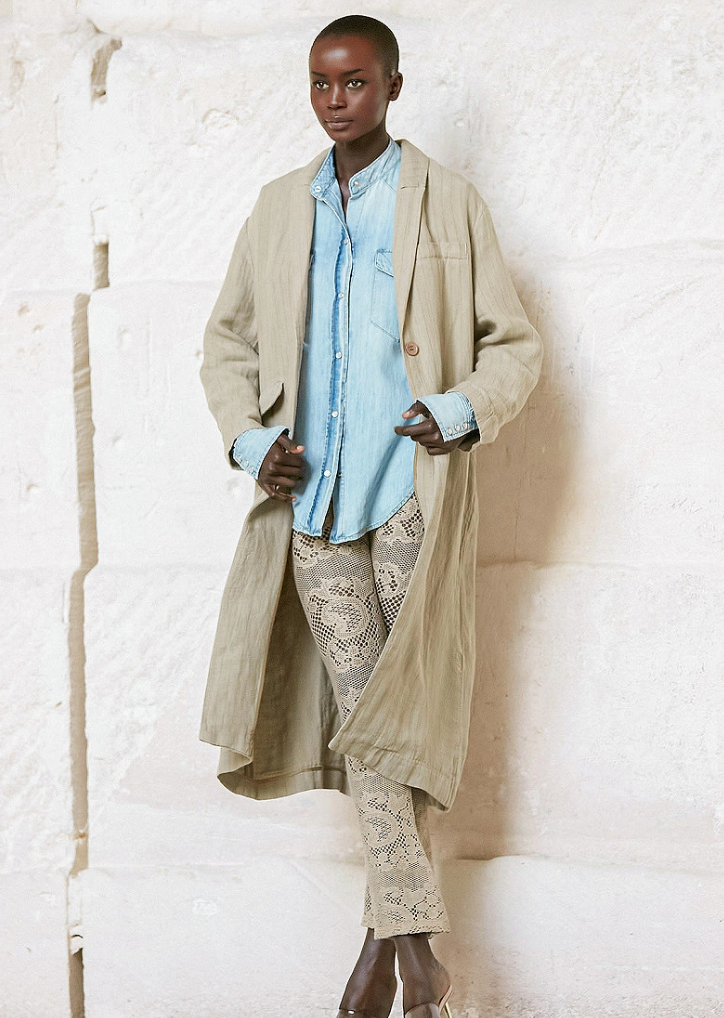 Beige linen outlet coat