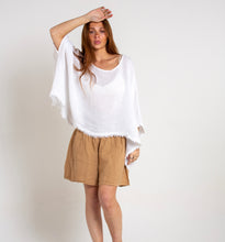 Terri Cotton / Linen cropped kaftan top