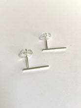 plated silver bar earrings