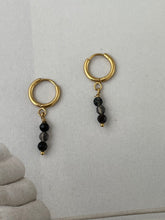Dangly hoop three stone earrings