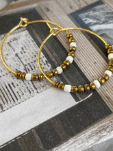 Handmade earrings hoop beads and pearls