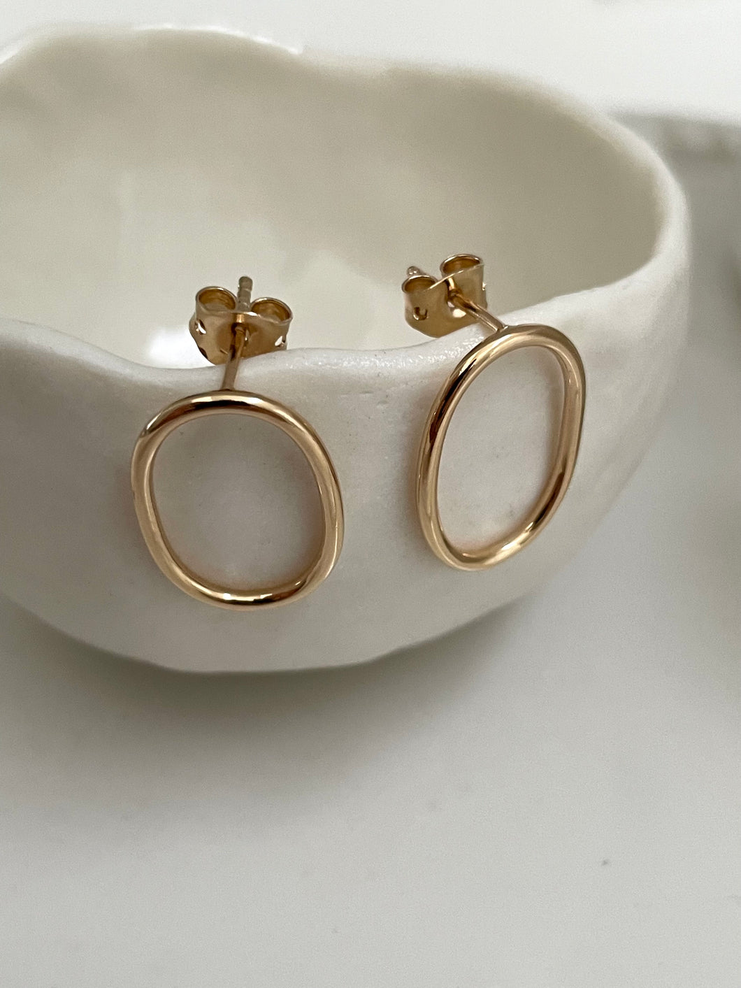 earrings oval plated gold