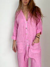 Linen pink jumpsuit