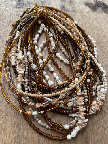 Handmade bead and shell necklace or bracelet