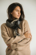 Wool earthy checker scarf