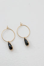 Thin hoop with black stone