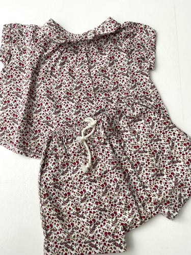 Baby floral fuchsia liberty print short