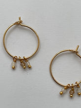 hoop natural stones earrings