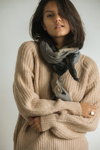 Wool earthy checker scarf