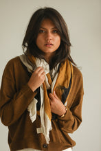 Denovembre - Wool ochre tricolor scarf