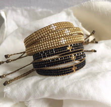 Glass beads gold or black bracelet