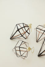 glass clear baubles with copper edge