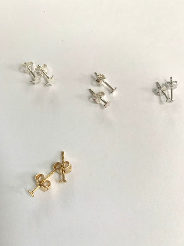 plated silver/gold stars earrings