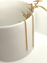 plated gold  long chain earrings