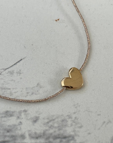 flat heart bracelet on lurex string