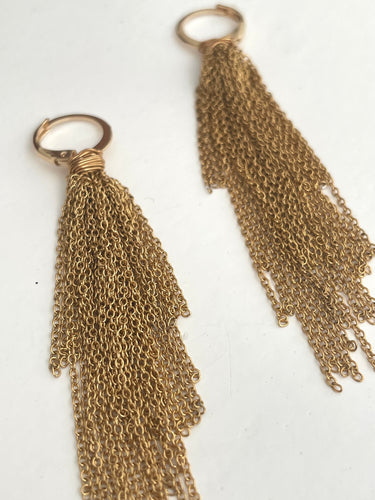 Fall raw earrings gold