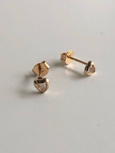 Stone heart earrings