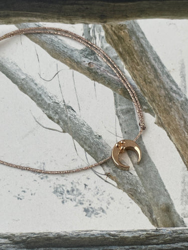 Large moon bracelet on lurex string