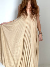 Italy flowy shimmer gold plated singlet dress