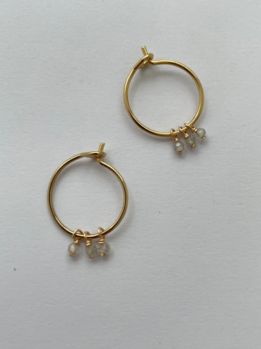 Hoop clear stones earrings