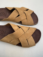 Suede cross sandals