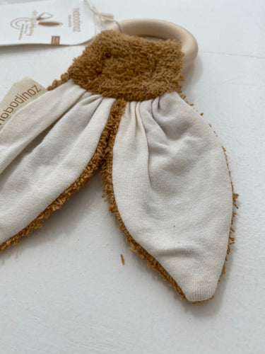 bunny teether ring- caramel