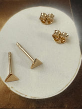 Gold plated triangle earrings