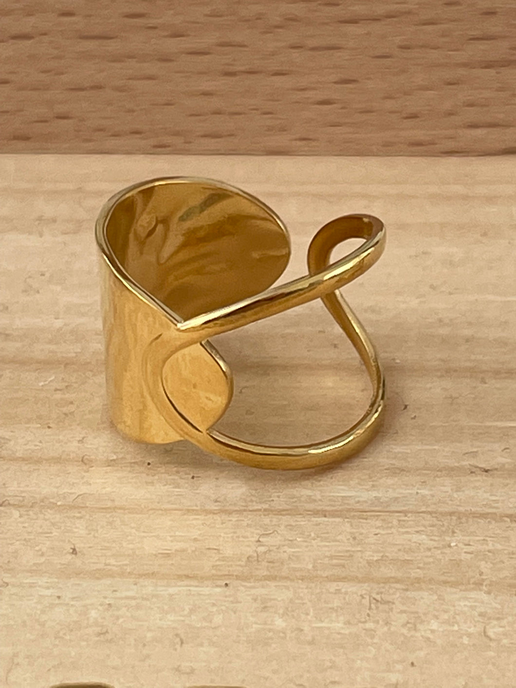 Crescent  gold ring
