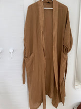 Linen robe camel