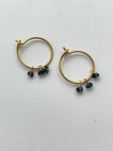 Hoop midnight stones earrings
