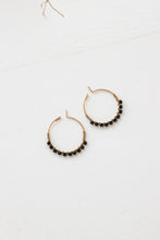hoops earring with stone